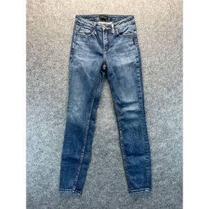 Silver Jeans Women's 24x29 High Note‎ Skinny High Rise Medium Blue Stretch Denim
